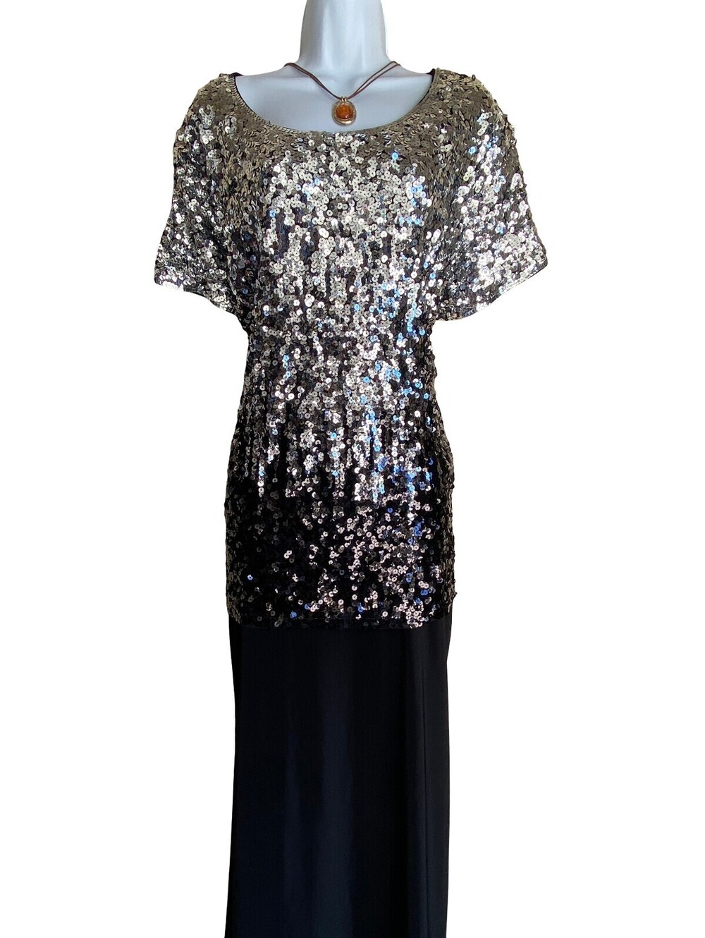 Maner Plus 4X Sequin Tunic Silver Black Blouse Party Festival Glam Retro New Tag